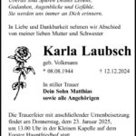 Traueranzeige Carla Laubsch