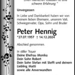 Traueranzeige Peter Hennig
