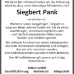 Nachruf Siegbert Pank