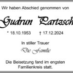 Traueranzeige Gudrun Partzsch