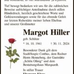 Danksagung Margot Hiller