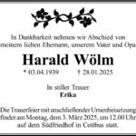 Traueranzeige Harald Wölm