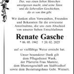 Danksagung Renate Gasche