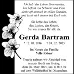 Traueranzeige Gerda Batram