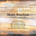 Traueranzeige Mario Raschick