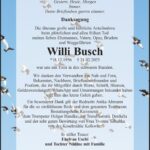 Danksagung Willi Busch