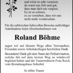Danksagung Roland Böhme