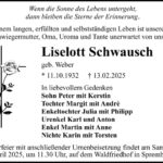 Traueranzeige Lieselott Schwausch