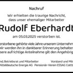 Nachruf Rudolf Eberhardt