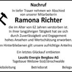 Nachruf Ramona Richter