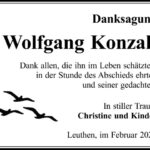 Danksagung Wolfgang Konzak