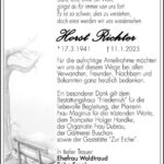 Traueranzeige Horst Richter