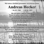 Danksagung Andreas Hecker