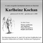 Traueranzeige Karlheinz Kochan