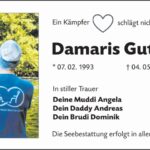 Traueranzeige Damaris Gutsche