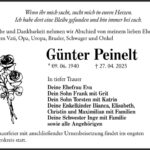 Traueranzeige Günter Peinelt