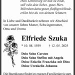 Traueranzeige Elfriede Szuka