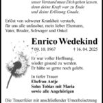 Traueranzeige Enrico Wedekind