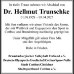 Nachruf De. Hellmut Trunschke