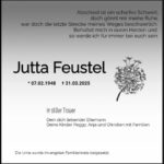 Traueranzeige Jutta Feustel