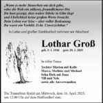 Traueranzeige Lothar Groß