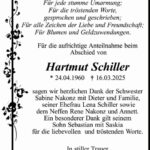 Danksagung Hartmut Schiller