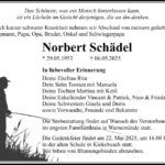Traueranzeige Norbert Schädel