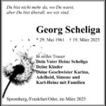 Traueranzeige Georg Scheliga