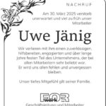 Nachruf Uwe Jänig