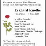 Traueranzeige Eckhard Knothe
