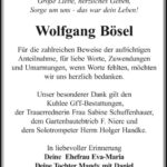 Danksagung Wolfgang Bösel