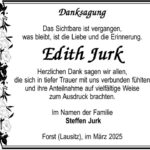 Danksagung Edith Jurk