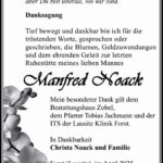 Danksagung Manfred Noack