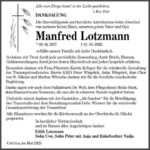 Danksagung Manfred Lotzmann
