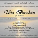 Traueranzeige Uta Buschan, geb. Hoffmann