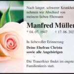 Traueranzeige Manfred Müller