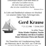 Traueranzeige Gerd Krause