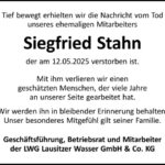 Traueranzeige Siegfried Stahn