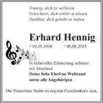 Traueranzeige Erhard Hennig