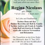 Traueranzeige Regina Nicolaus