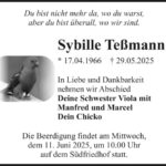 Traueranzeige Sybille Teßmann
