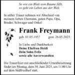 Traueranzeige Frank Freymann