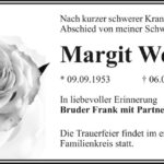 Traueranzeige Margit Werner