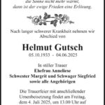 Traueranzeige Helmut Gutsch