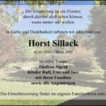 Traueranzeige Horst Sillack