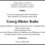 Danksagung Georg-Dieter Kube
