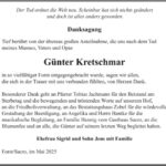 Danksagung Günter Kretschmar