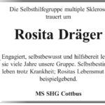 Nachruf Rosita Dräger