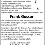 Danksagung Frank Gussor