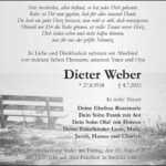 Traueranzeige Dieter Weber